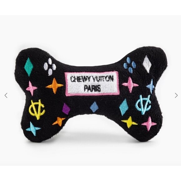CHEWY VUITTON BLACK MONOGRAM DOG BONE - Picture 1 of 1